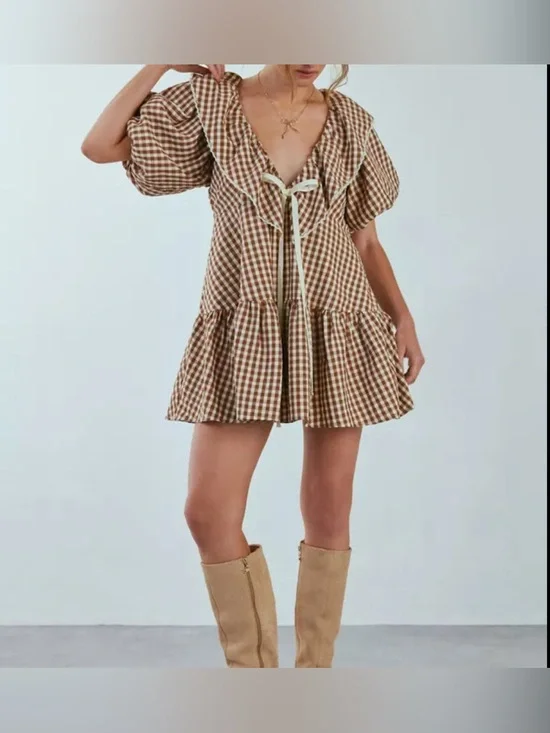 FLL mini gingham dress - Picture 1 of 3